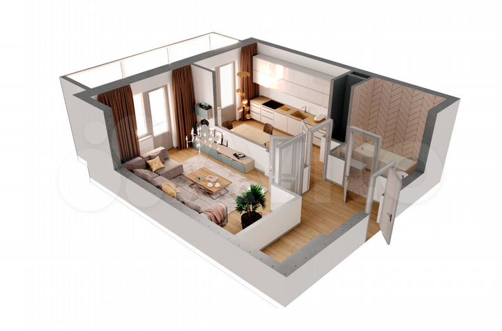 1-к. квартира, 43 м², 8/19 эт.