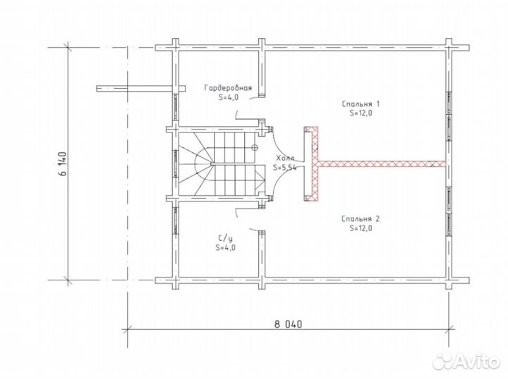 Домокомплект из клееного бруса 78 м2