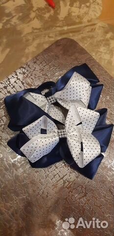 Бант синий для волос