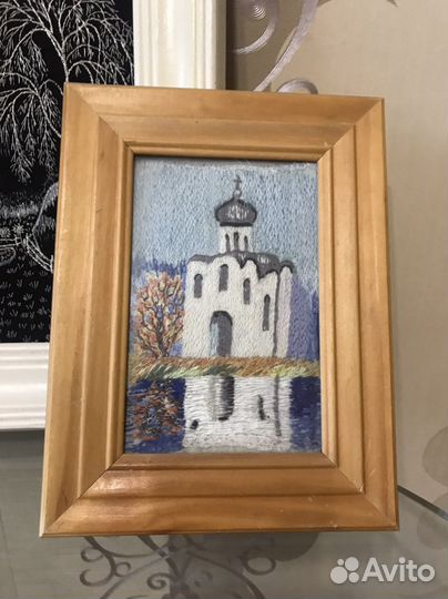 Картина аппликация, вышивка