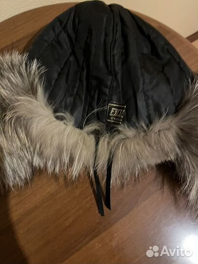 Шапка кожаная с мехом женская