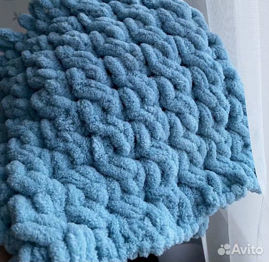 Плед детский вязаный, ализе пуффи