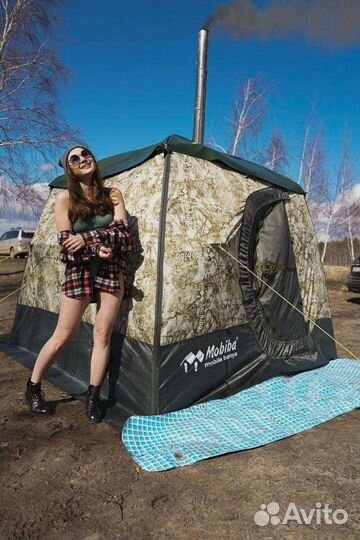 Баня на дровах мобильная, отдых на природе