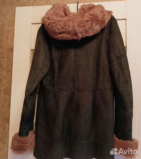 Дубленка натуральная женская 50 52 с капюшоном
