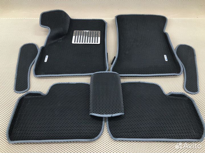 Коврики EVA 3D с бортами LADA Priora серые+подпят