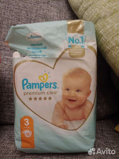 Подгузники Pampers premium care 3 (6-10кг)