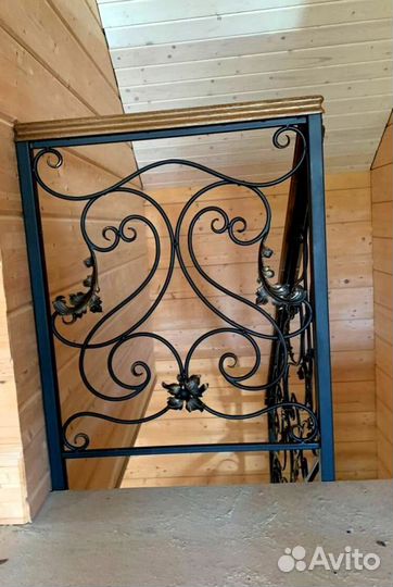 Перила кованные Установка