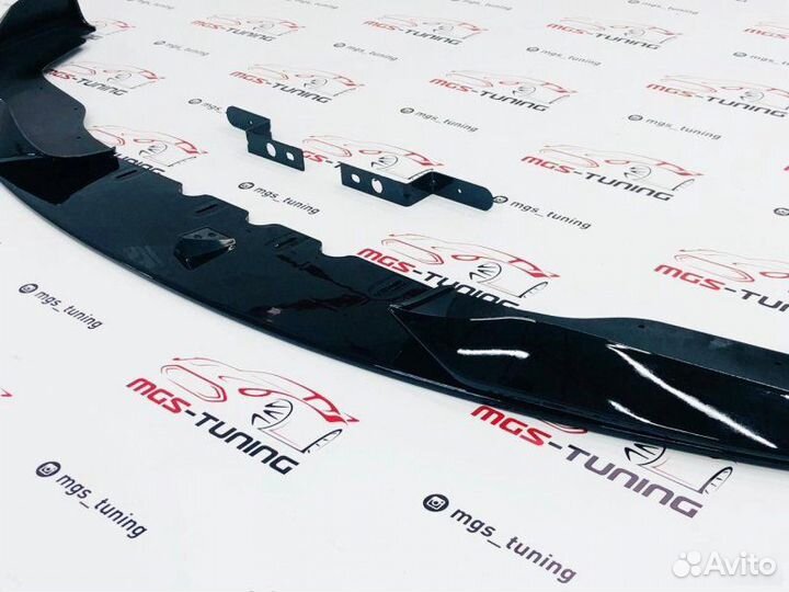 Губа переднего бампера BMW 3 g20 Schnitzer Черный