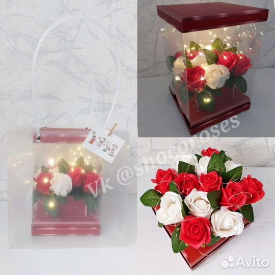 Ночник из мыльных роз