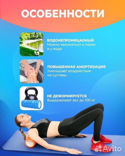 Ролик для мфр голубой