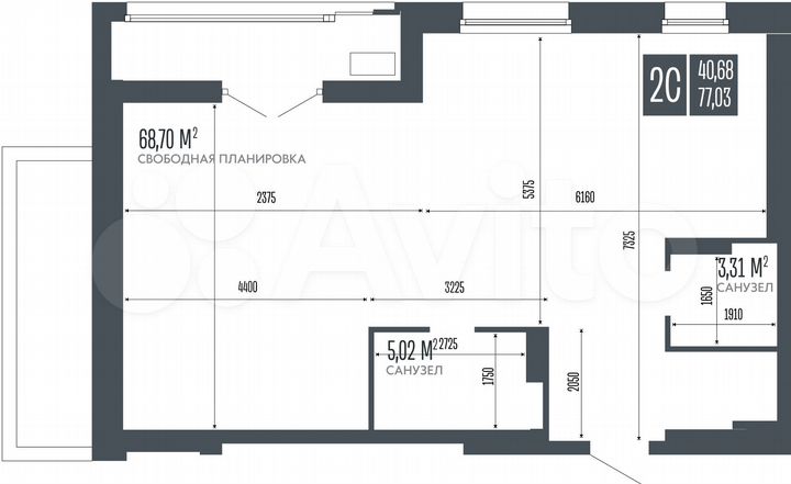 3-к. квартира, 77,1 м², 3/15 эт.