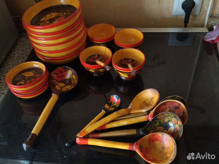 Набор посуды хохлома