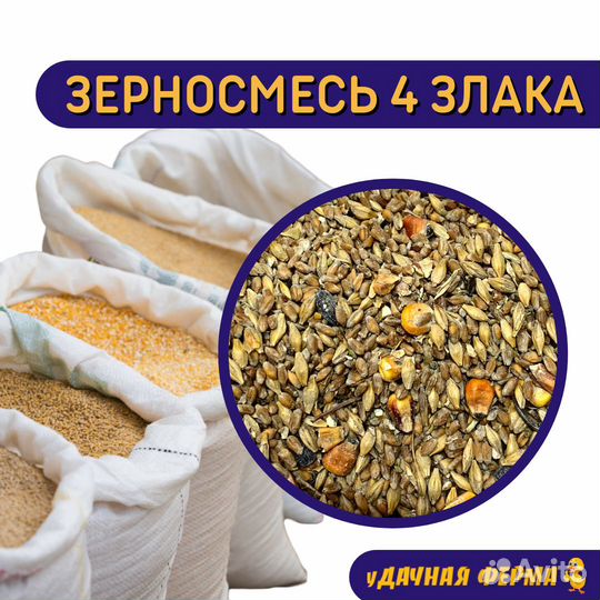 Зерносмесь 4 злака (мешок 40 кг)