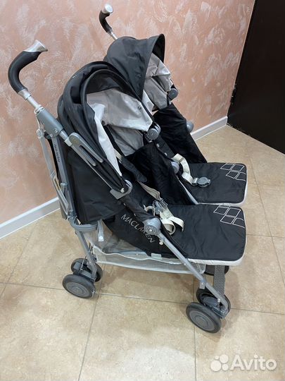 Прогулочная коляска для двойни трость