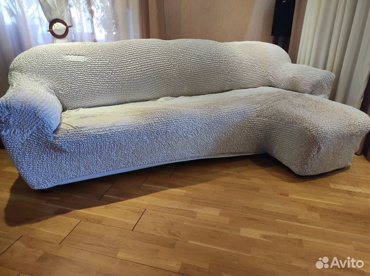 Еврочехол на диван с оттоманкой