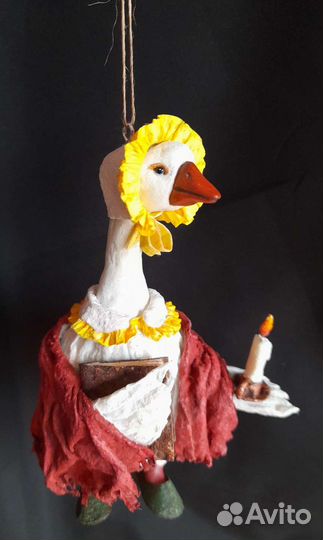 Ватная игрушка гусыня