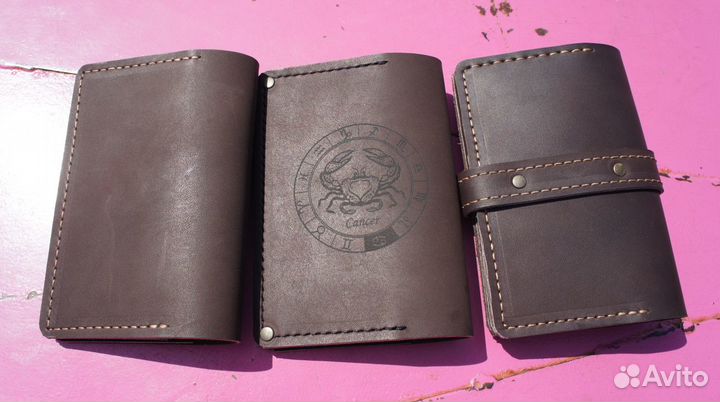 Обложка на паспорт кожаная, ручной работы