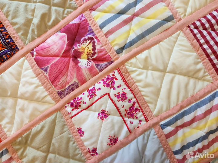 Одеяло двухспальное лоскутное ручная работа