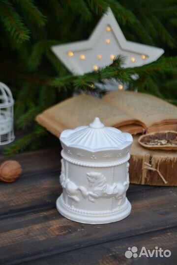 Шкатулки подсвечники карусель с лошадками