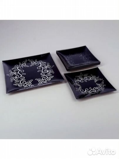 Тарелка квадратная стеклянная Империя