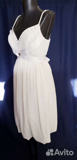 Новое свадебное короткое платье 46р белое