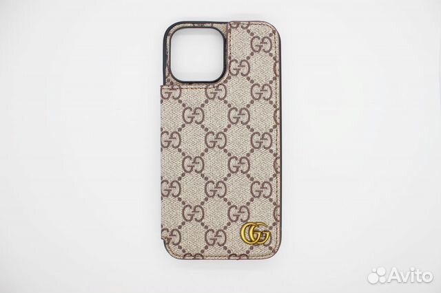 Кожаный Чехол на iPhone 13 Pro Max "Gucci"