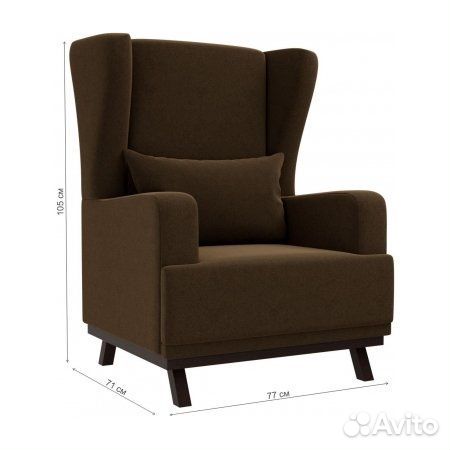Кресло Джон велюр коричневый