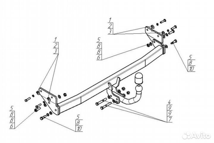 Фаркоп Hyundai Creta оцинкованный шар