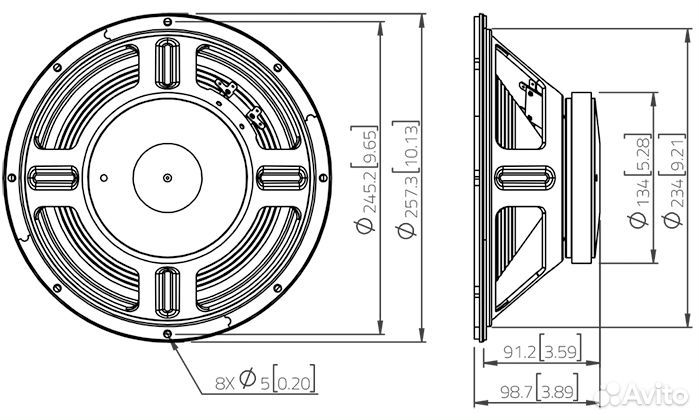 Гитарный дин lavoce WSF101.70G 200Вт8Ом Италия