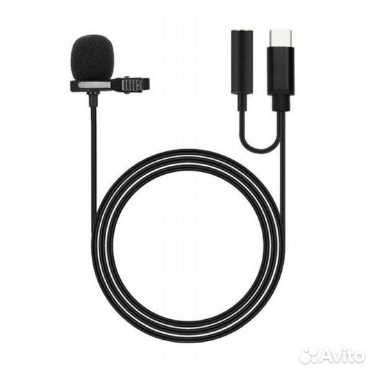Петличный микрофон type C 1,5 м с выходом 3,5 мм