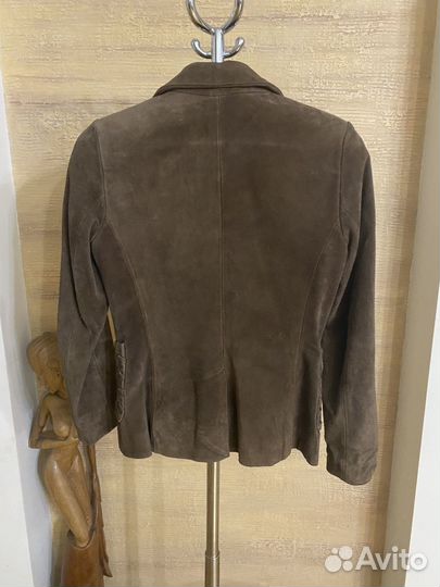 Zara пиджак натуральная замша