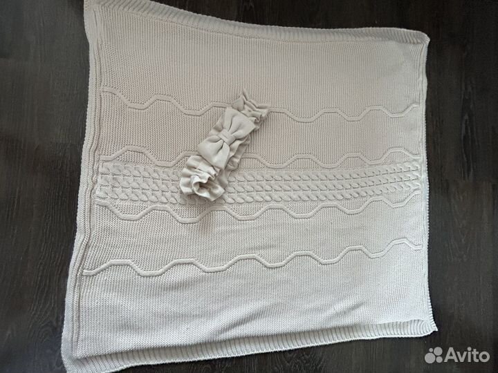 Плед-конверт с бантом на выписку