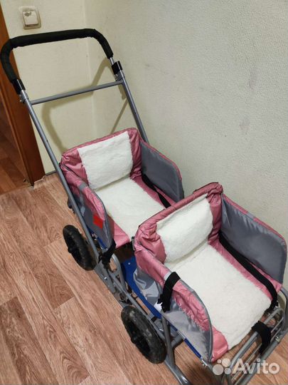 Санки для двойни или погодок с большими колесами