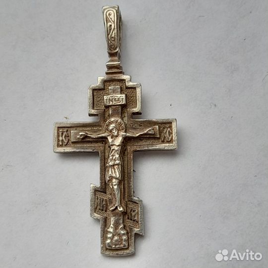 Винтажный крестик серебро