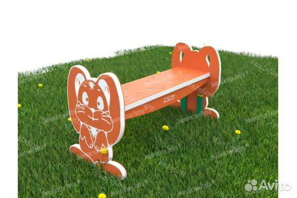 Уличная фигурная лавочка для занятий и отдыха «Зай