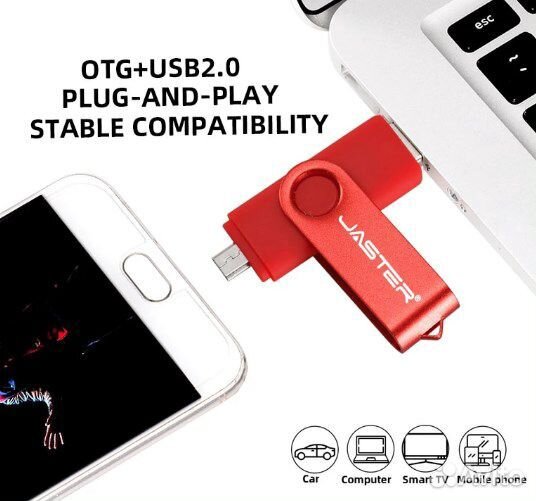 Флешка USB двухсторонняя для телефона