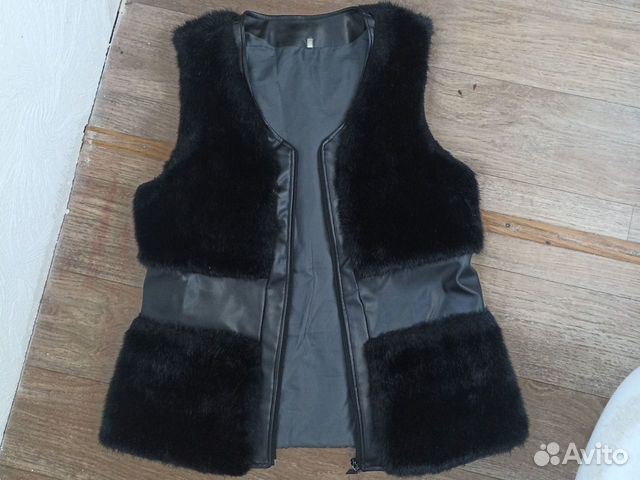 Женская черная шубка,дубленка, пальто, M-L