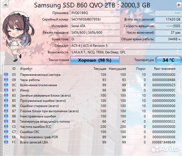 SSD samsung 860 qvo 2 TB