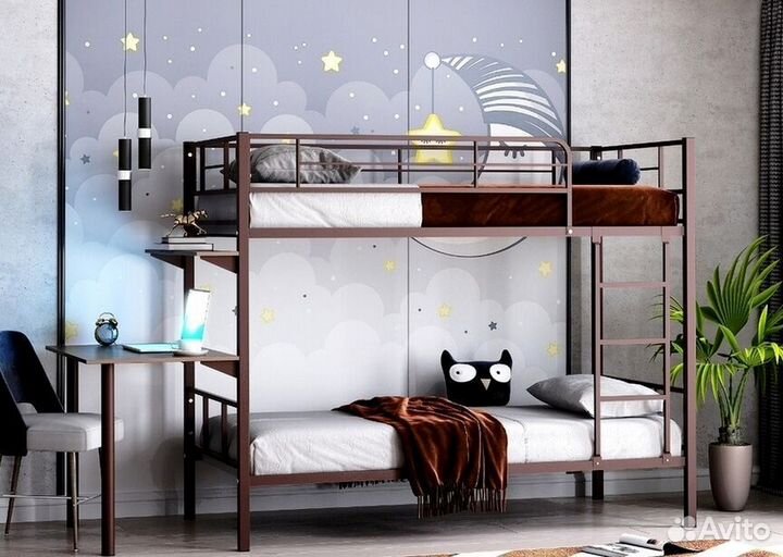 Двухъярусная кровать манеж с высокими бортиками