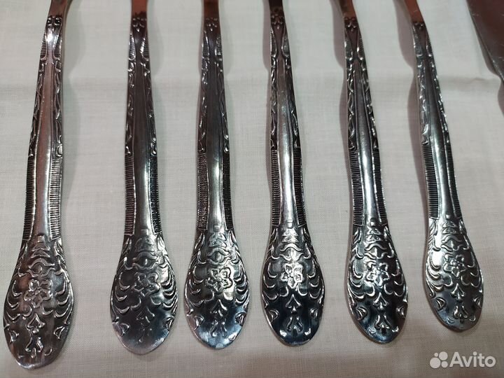 Набор - вилки, ножи с узором и чернением, СССР