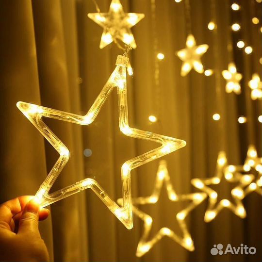Електрогирлянда звезды