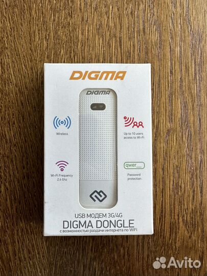 Новый Модем Digma Dongle Wi-Fi DW1961 3G/4G