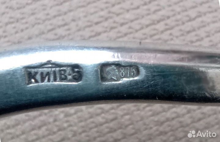 Большая салатная ложка из серебра 875 пробы