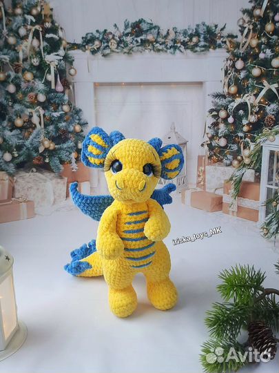 Вязаный дракон мягкая игрушка ручной работы