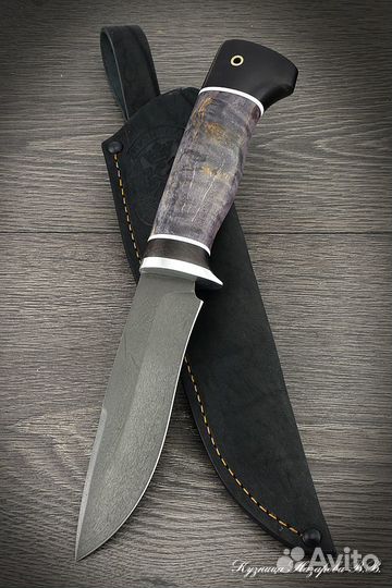 Нож охотничий Варан х12мф черный граб стабилизиров