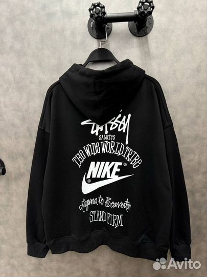 Худи оверсайз Nike x Stussy черное 2024