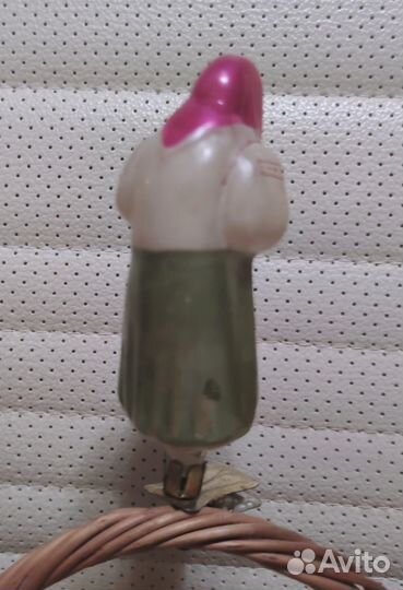 Елочная игрушка Старуха Стекло Без реставраций