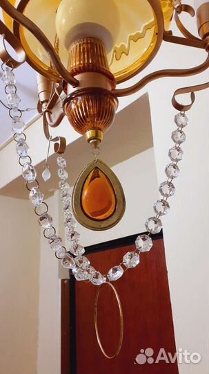 Люстра старинная 1958г с хрусталиками Керосинка