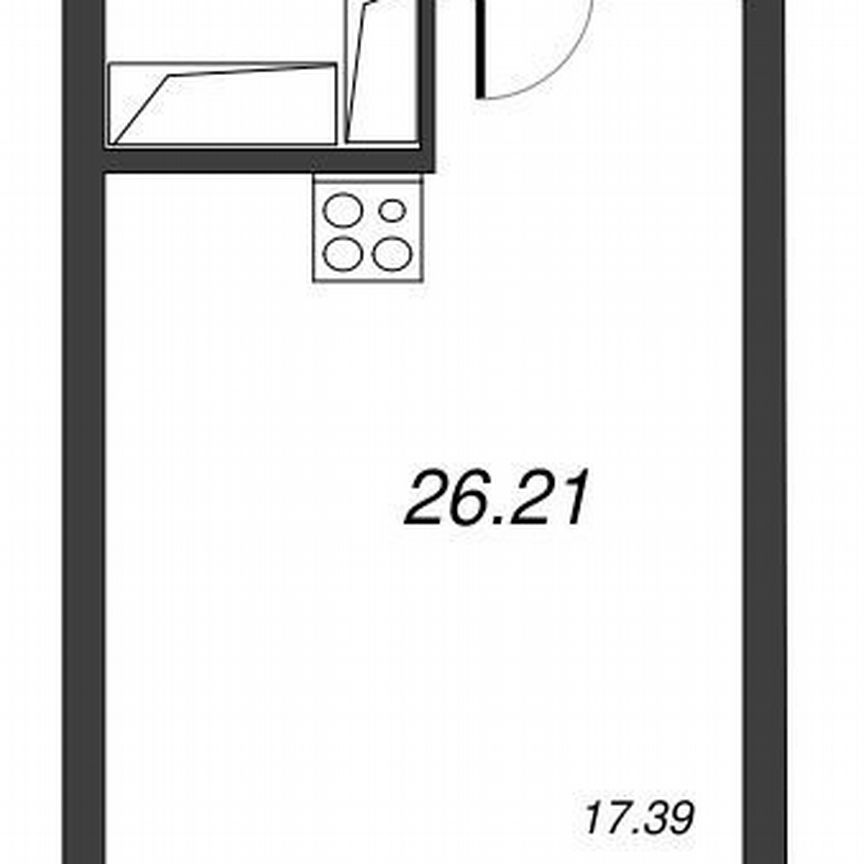 Квартира-студия, 29,1 м², 15/22 эт.