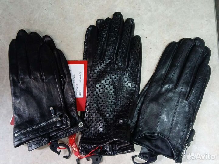 Перчатки женские кожаные новые
